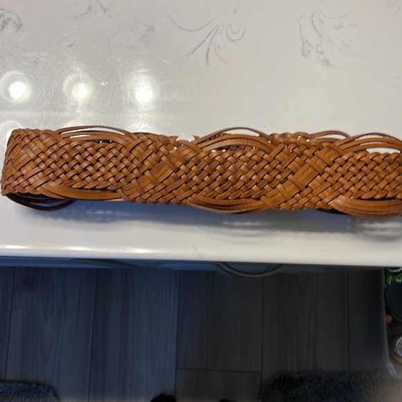 Braided Leather Belt - Tan. Abercrombie and fitch. Womens M/L NWT main image 11
